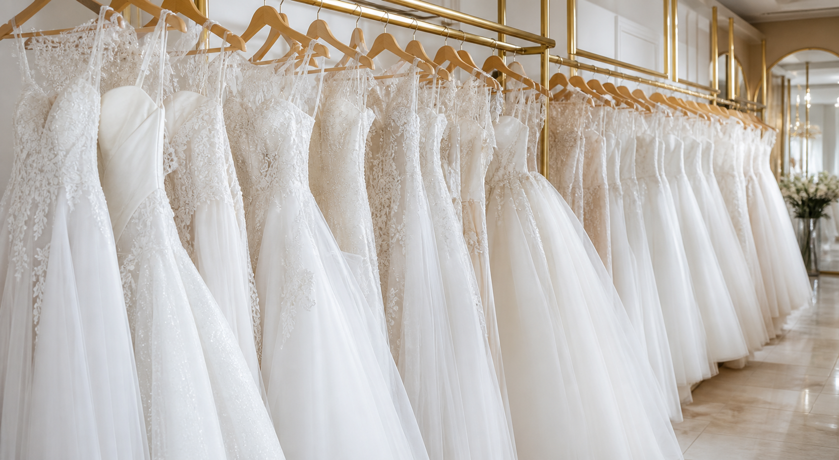 Wedding gowns displayed inside Bridal Gallery Cebu